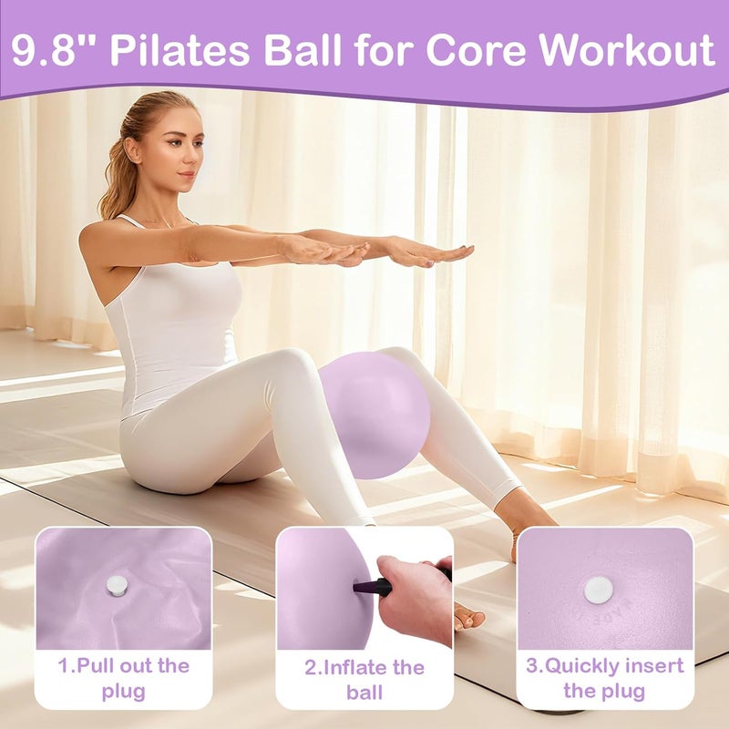 Hoedia 17 PCS Pilates Kit for Women, Pilates Equipment Ring and Ball Set with Resistance Bands, Yoga Strap, Core Sliders, Socks, Bag & Guide for Starter Home Workout Fitness Gym Essentials - Image 4
